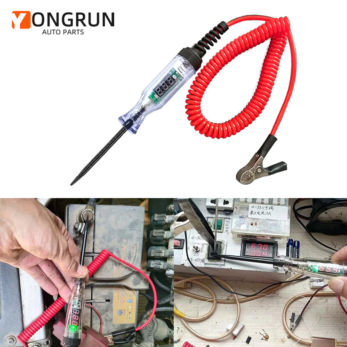 Car Diagnostic Tool - Testador de circuito automotivo, 6v-24v/5v-90v, display